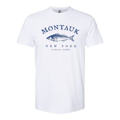 Retro Montauk New York Fishing Softstyle CVC T-Shirt