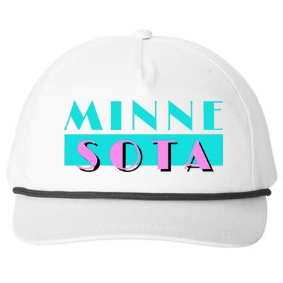 Retro Minnesota Neon Logo Minnesotan Mn State Pride Gift Snapback Five-Panel Rope Hat