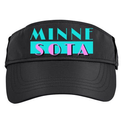 Retro Minnesota Neon Logo Minnesotan Mn State Pride Gift Adult Drive Performance Visor