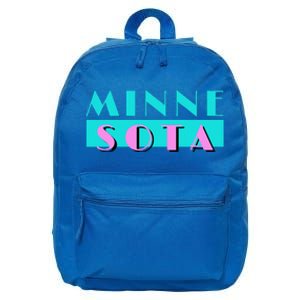 Retro Minnesota Neon Logo Minnesotan Mn State Pride Gift 16 in Basic Backpack