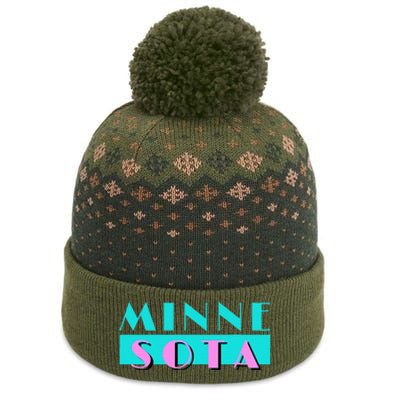 Retro Minnesota Neon Logo Minnesotan Mn State Pride Gift The Baniff Cuffed Pom Beanie