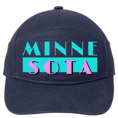 Retro Minnesota Neon Logo Minnesotan Mn State Pride Gift 7-Panel Snapback Hat