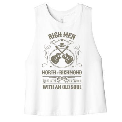 Rich Men North Of Richmond Live In The New World With An Old Soul Women's Racerback Cropped Tank