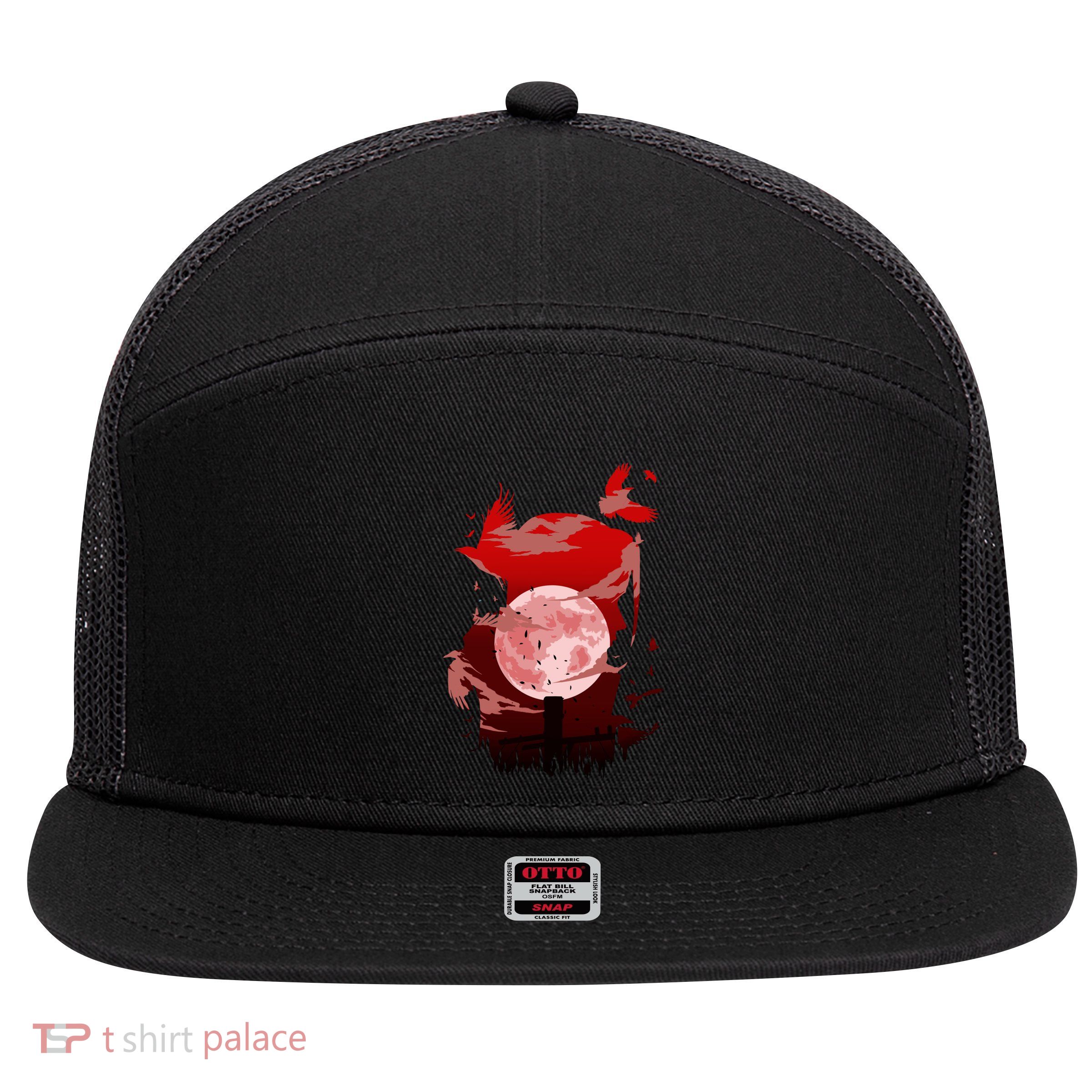 Red Moon Ninja 7 Panel Mesh Trucker Snapback Hat