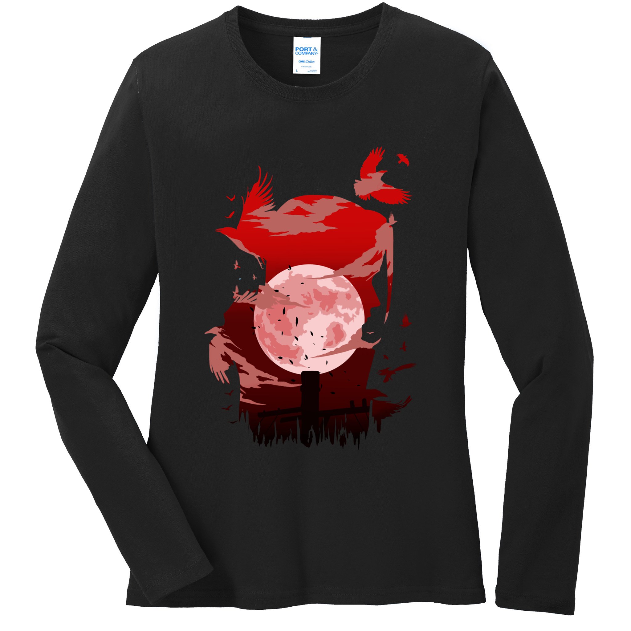 Red Moon Ninja Ladies Long Sleeve Shirt