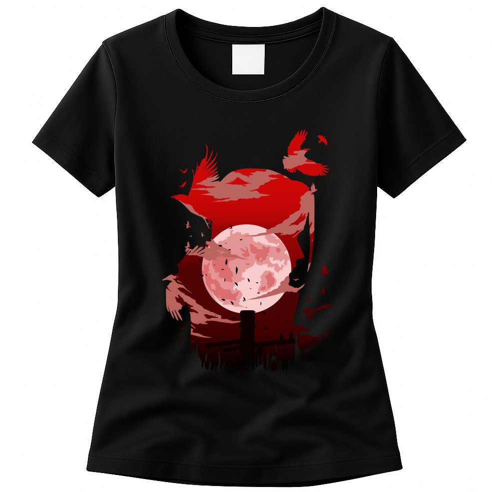 Red Moon Ninja Womens T-Shirt