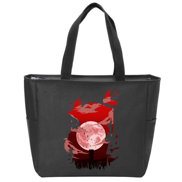 Red Moon Ninja Zip Tote Bag