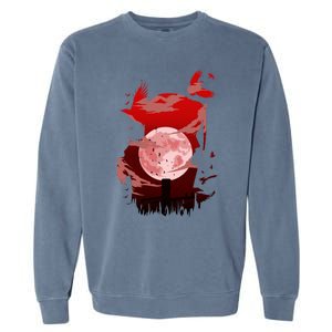 Red Moon Ninja Garment-Dyed Sweatshirt