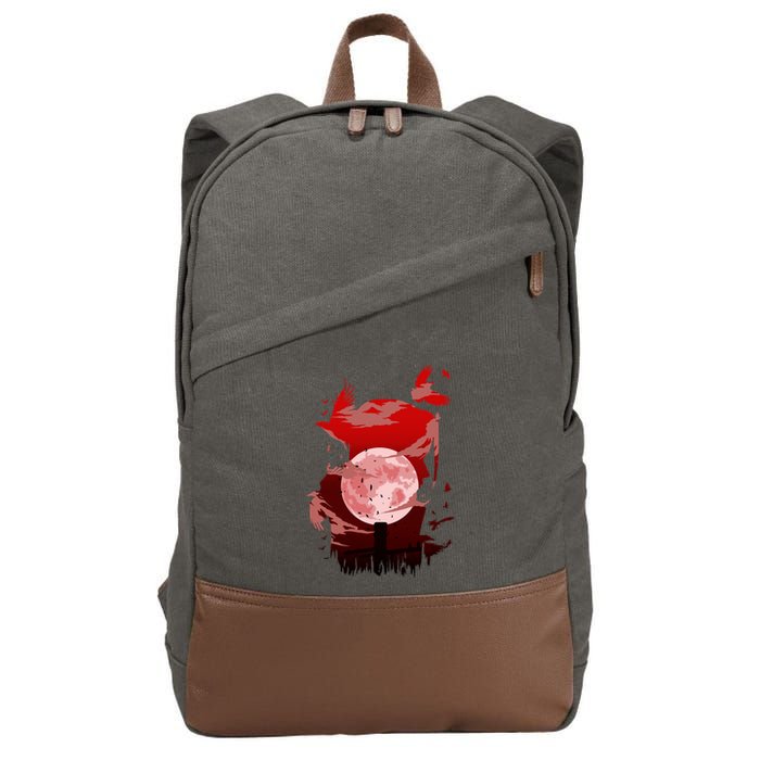 Red Moon Ninja Cotton Canvas Backpack