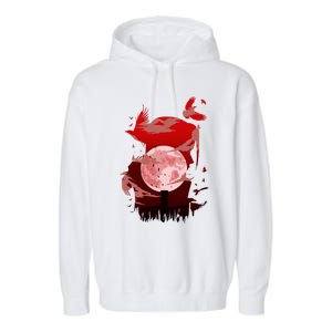 Red Moon Ninja Garment-Dyed Fleece Hoodie