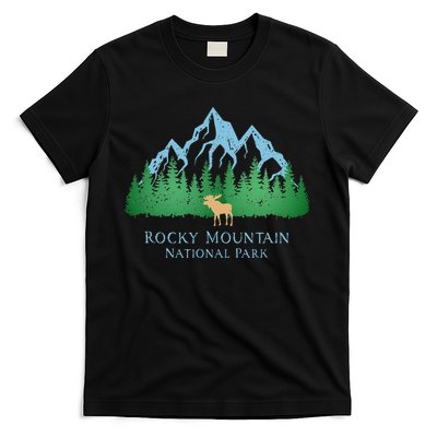 Rocky Mountain National Park Colorado Mountain Trees Moose T-Shirt