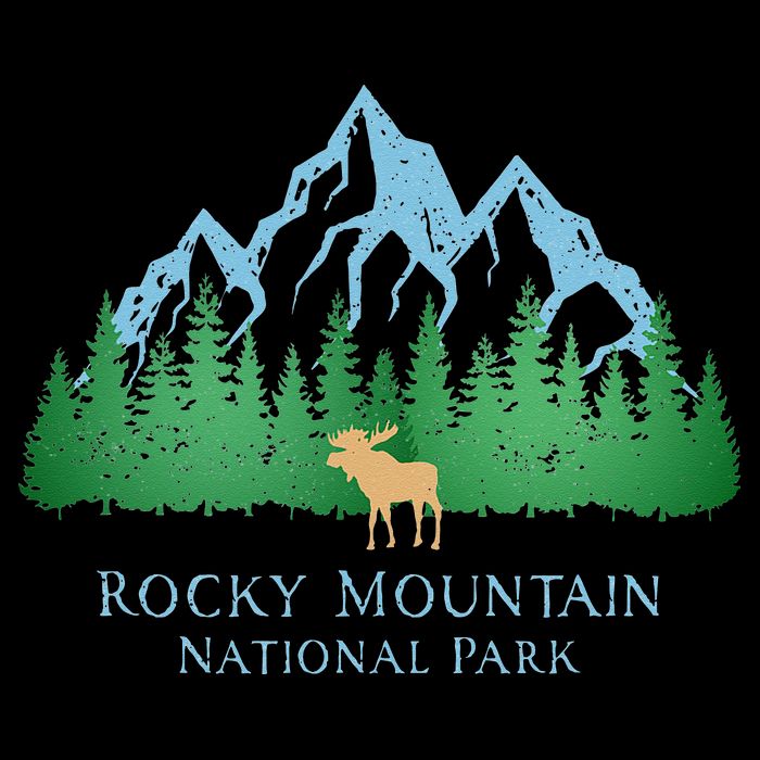 Rocky Mountain National Park Colorado Mountain Trees Moose T-Shirt