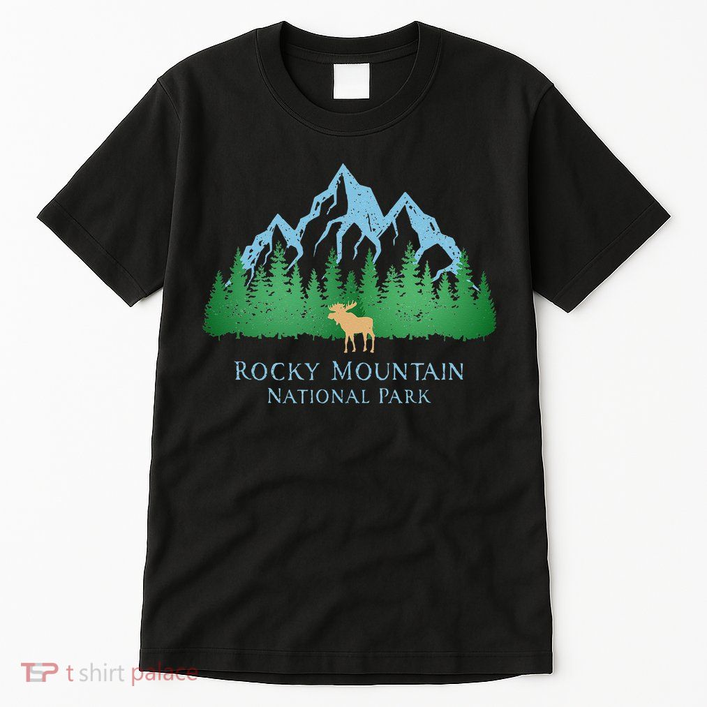 Rocky Mountain National Park Colorado Mountain Trees Moose Tall T-Shirt