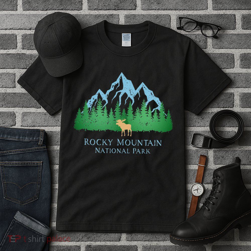 Rocky Mountain National Park Colorado Mountain Trees Moose Tall T-Shirt