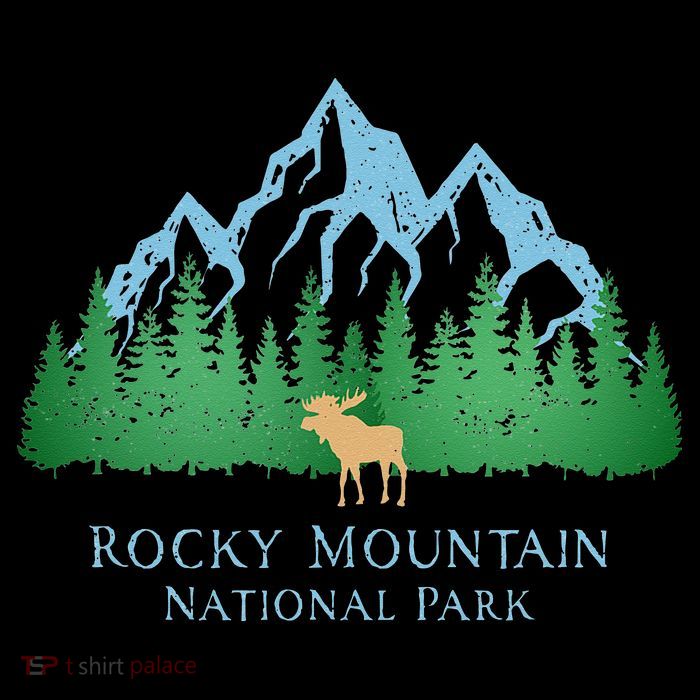 Rocky Mountain National Park Colorado Mountain Trees Moose Button