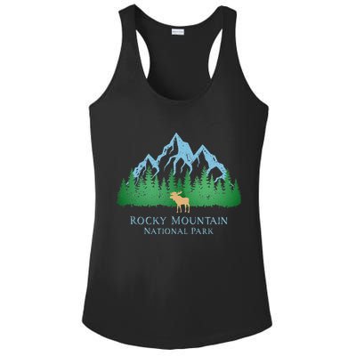 Rocky Mountain National Park Colorado Mountain Trees Moose Ladies PosiCharge Competitor Racerback Tank