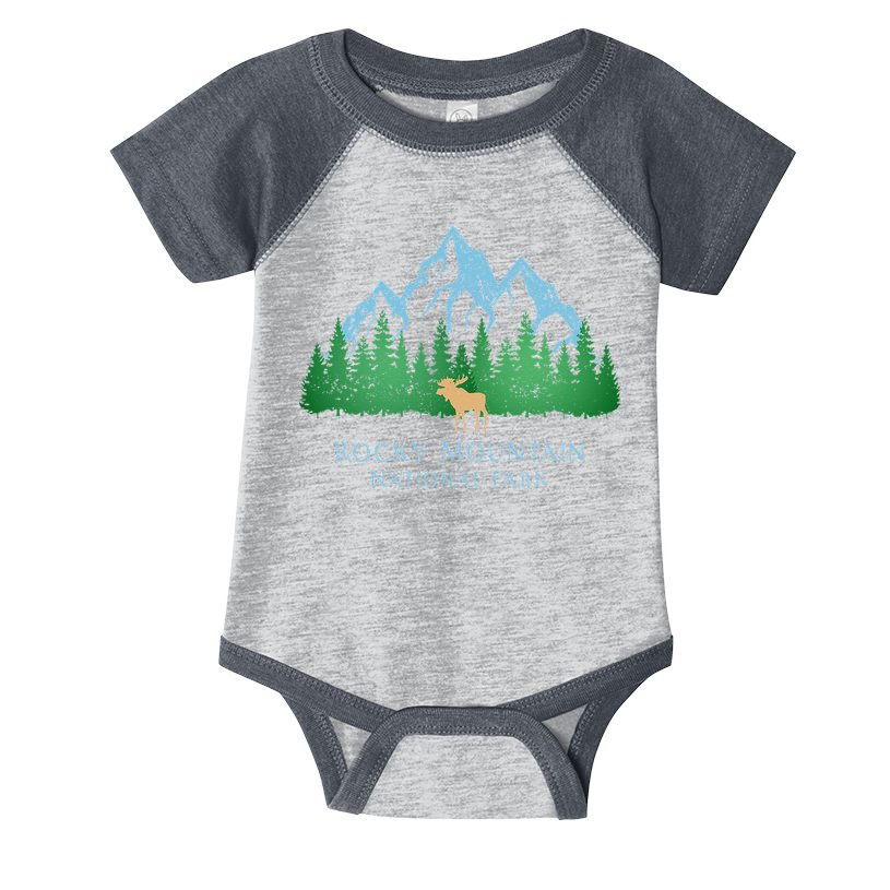 Rocky Mountain National Park Colorado Mountain Trees Moose Infant Baby Jersey Bodysuit