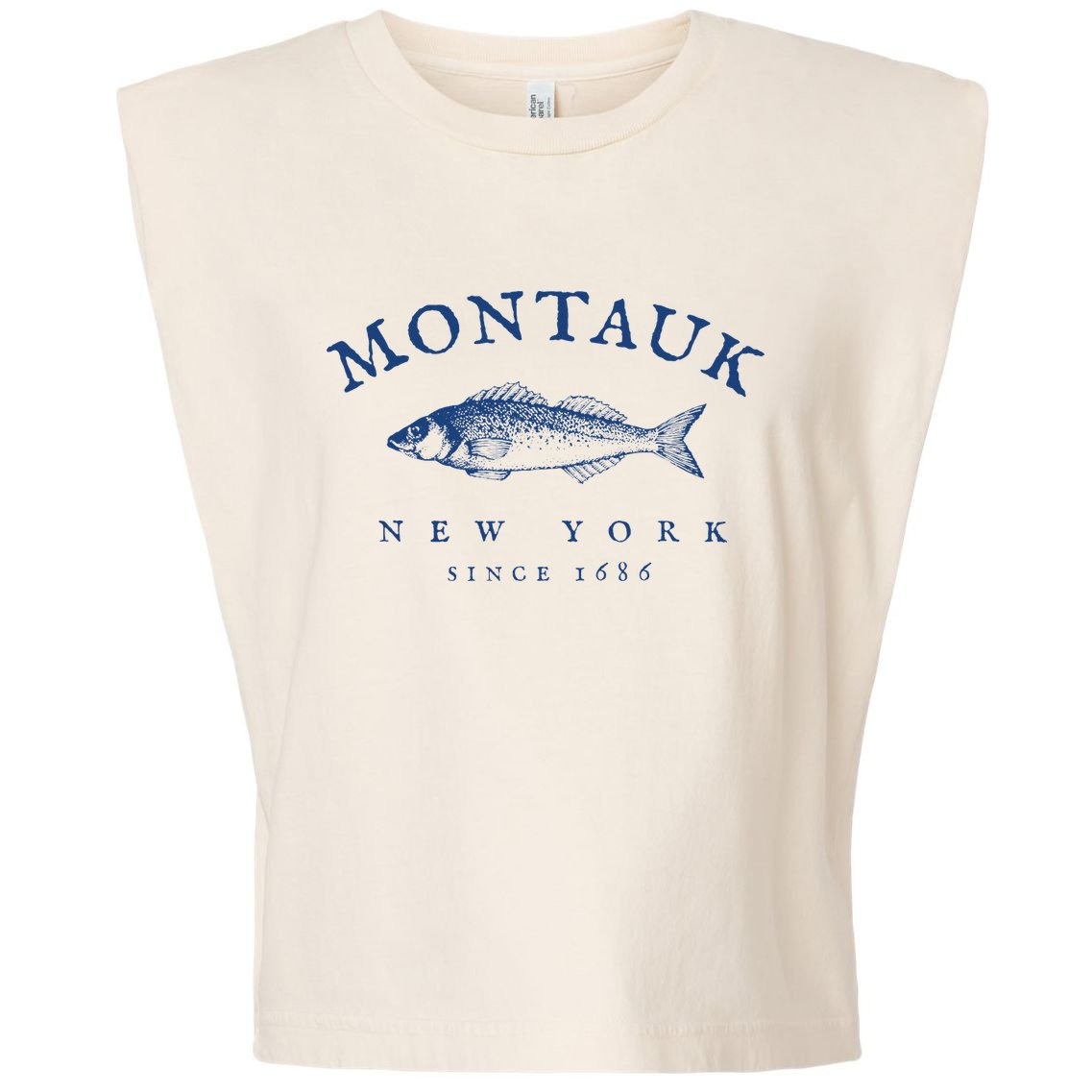 Retro Montauk New York Fishing Garment-Dyed Women's Muscle Tee
