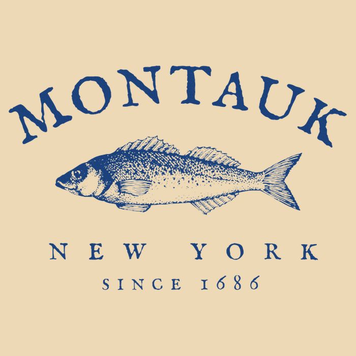 Retro Montauk New York Fishing Drawstring Bag