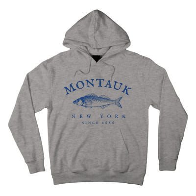 Retro Montauk New York Fishing Tall Hoodie