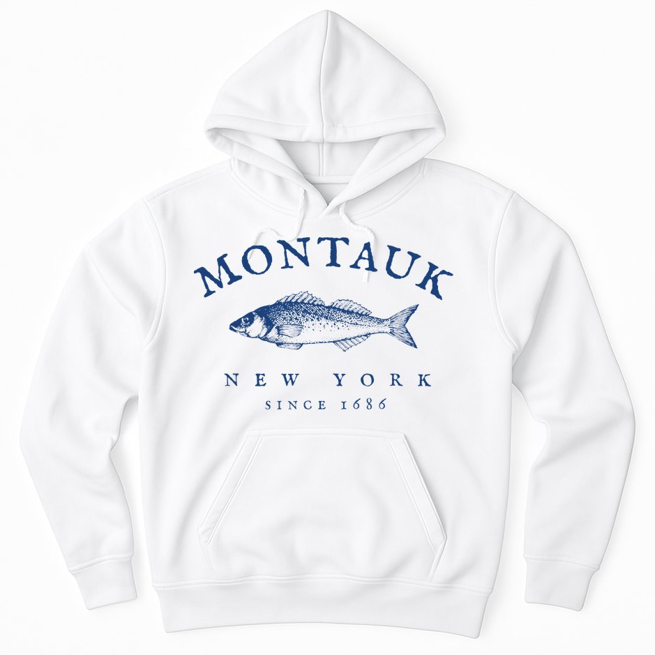 Retro Montauk New York Fishing Hoodie