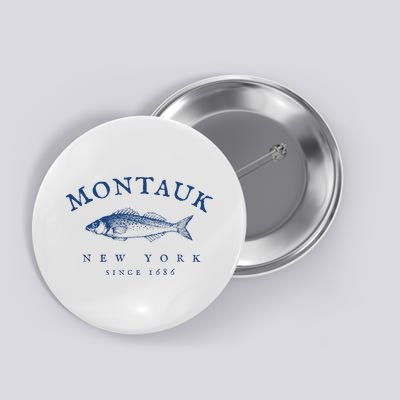 Retro Montauk New York Fishing Button