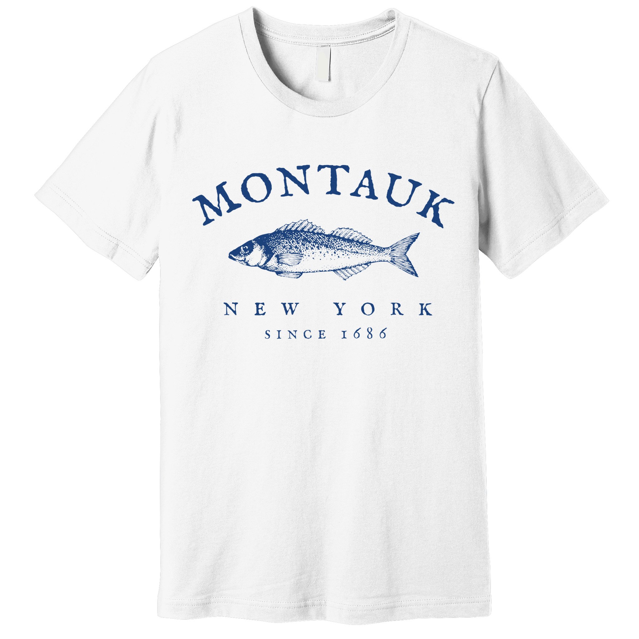 Retro Montauk New York Fishing Premium T-Shirt