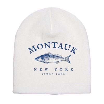 Retro Montauk New York Fishing Short Acrylic Beanie