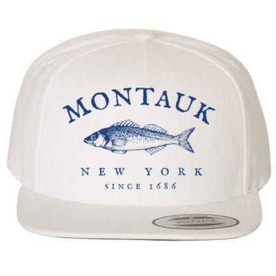 Retro Montauk New York Fishing Wool Snapback Cap