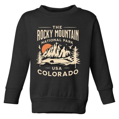 Rocky Mountain National Park Colorado Hike Outdoors Vintage Toddler Sweatshirt