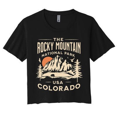 Rocky Mountain National Park Colorado Hike Outdoors Vintage Crop Top