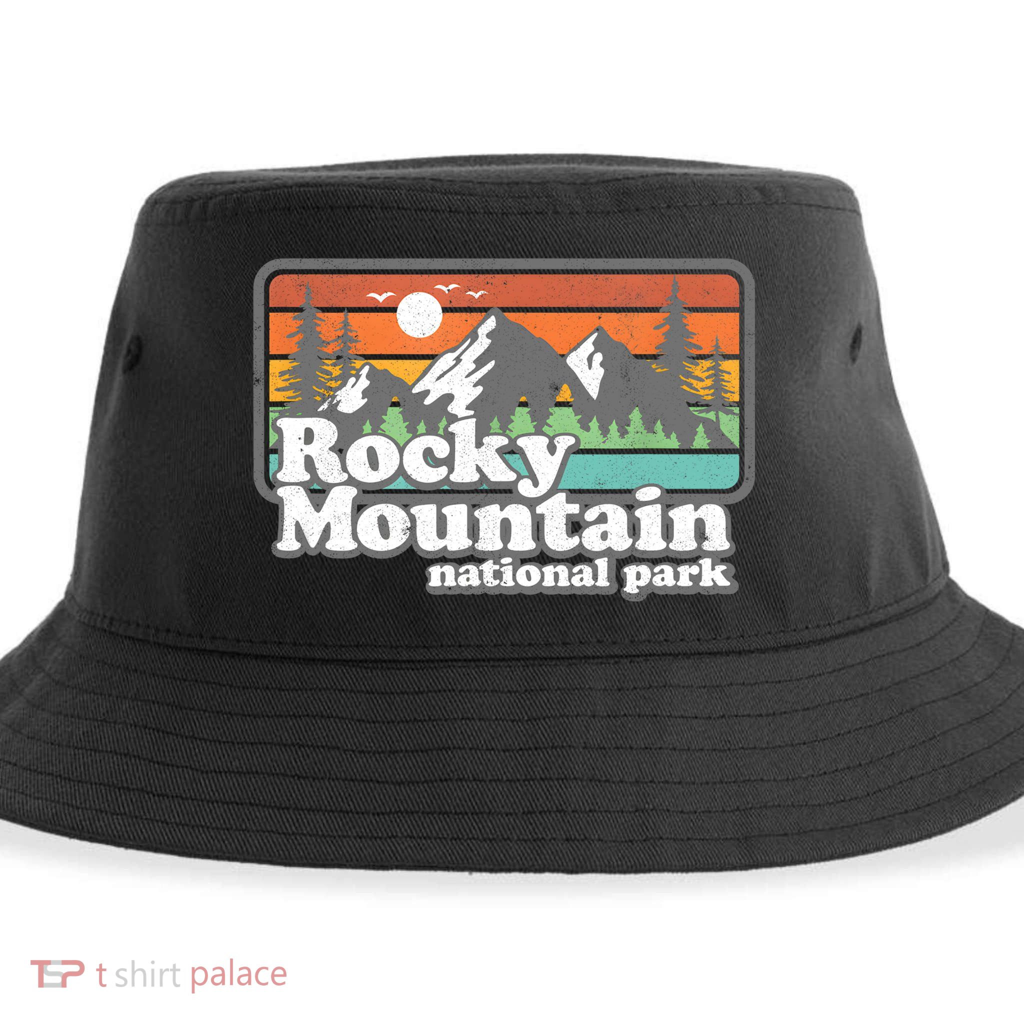 Rocky Mountain National Park Colorado Hiking Camping Gift Sustainable Bucket Hat