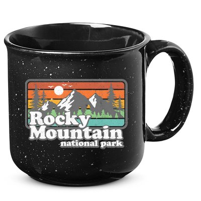 Rocky Mountain National Park Colorado Hiking Camping Gift 15oz Campfire Ceramic Mug