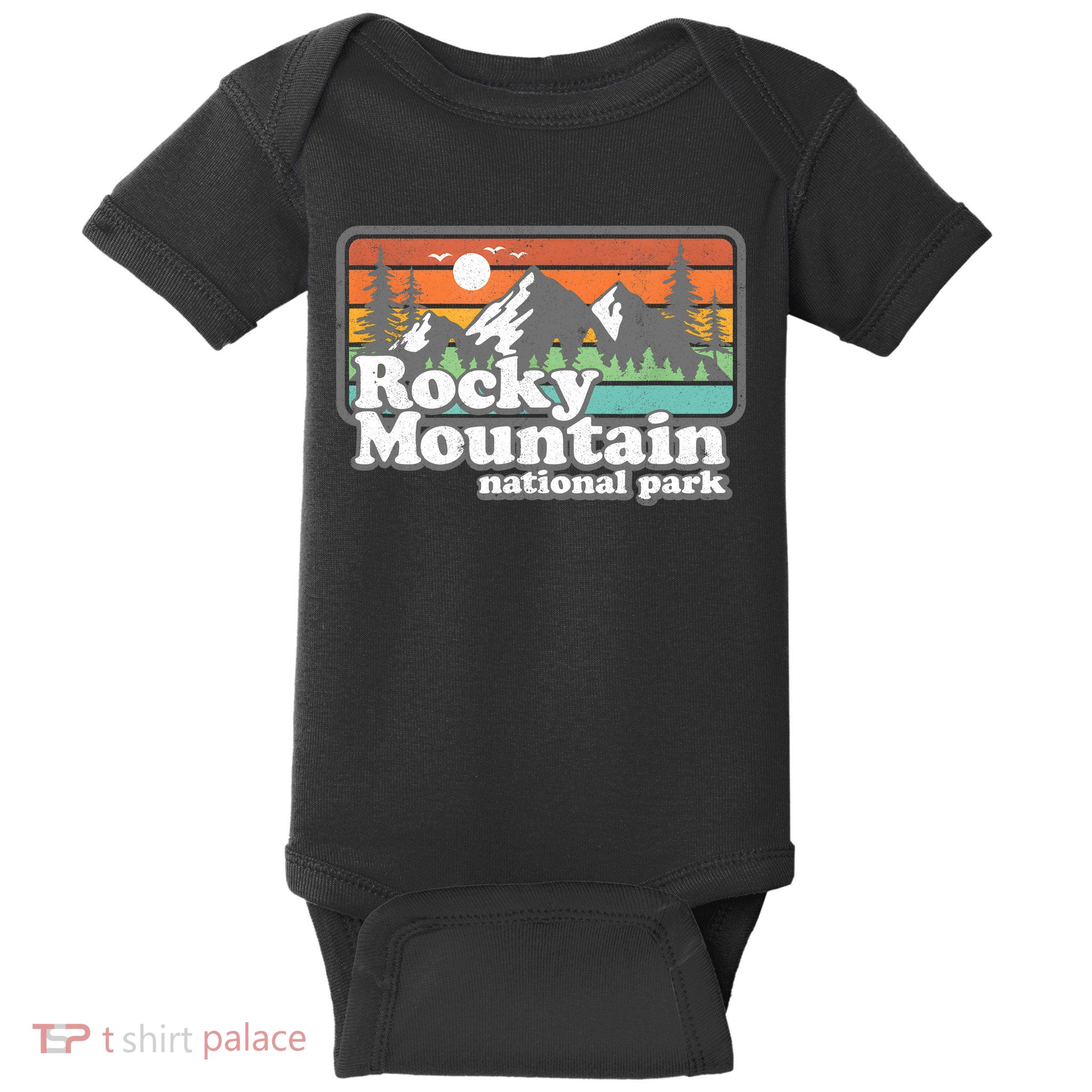 Rocky Mountain National Park Colorado Hiking Camping Gift Baby Bodysuit