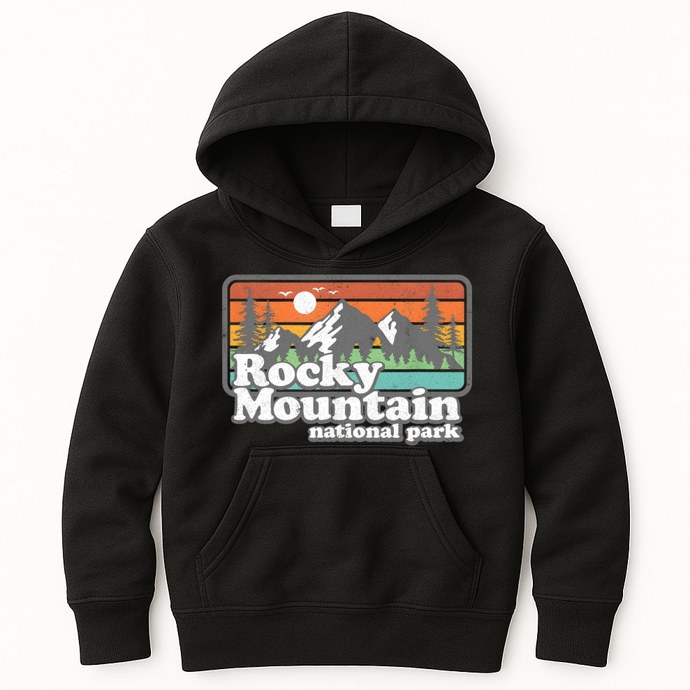 Rocky Mountain National Park Colorado Hiking Camping Gift Kids Hoodie