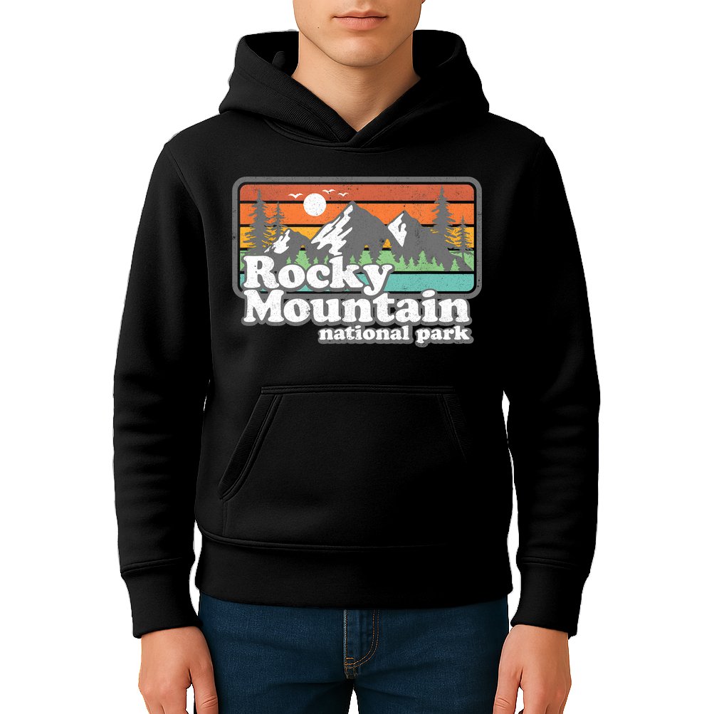 Rocky Mountain National Park Colorado Hiking Camping Gift Kids Hoodie