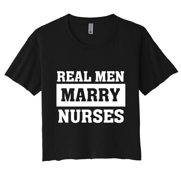 Real Marry Nurses Meaningful Gift Proud Husband Of Wife Spouse Gift Crop Top