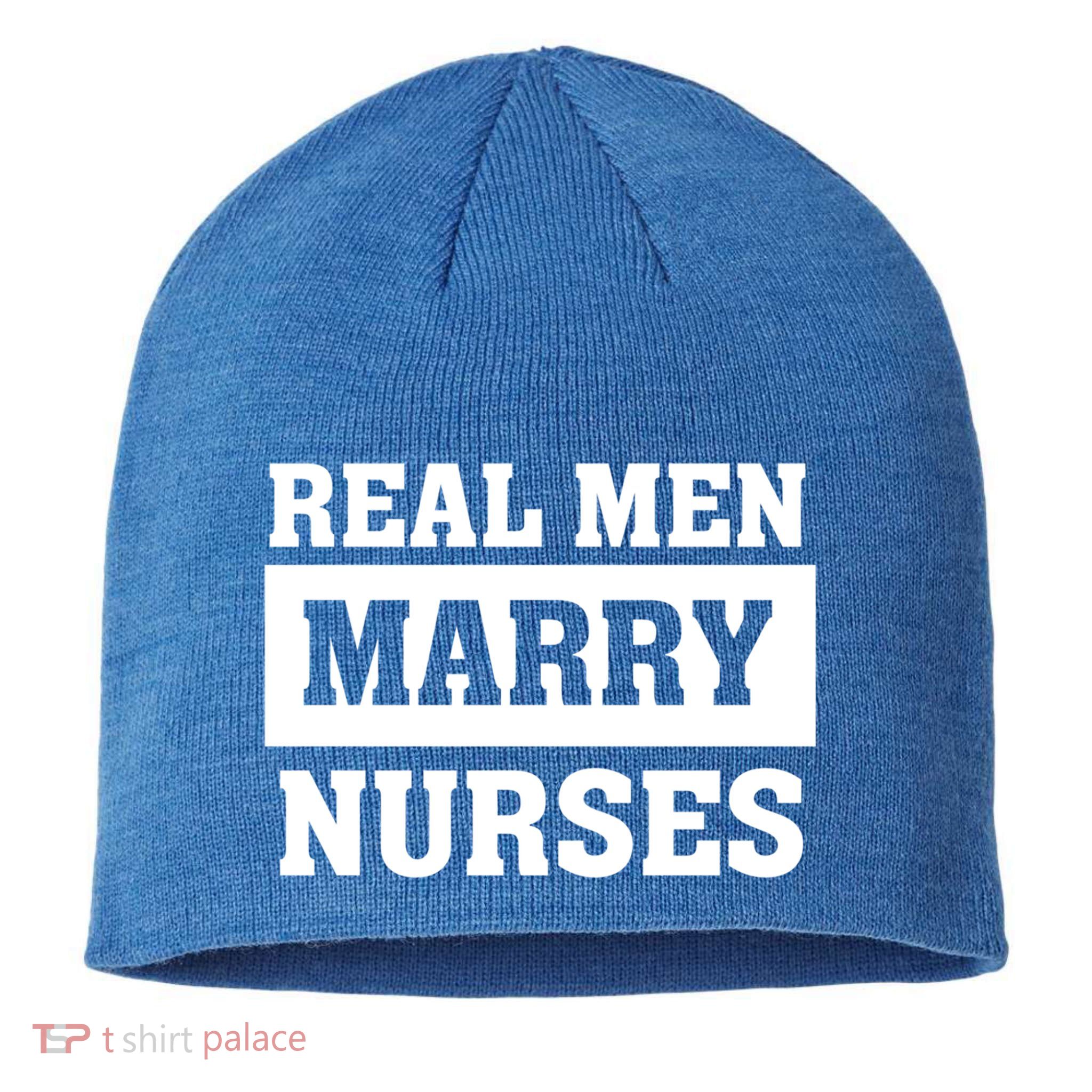 Real Marry Nurses Meaningful Gift Proud Husband Of Wife Spouse Gift Sustainable Beanie