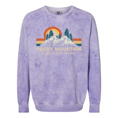 Rocky Mountain National Park Colorado Hiking Souvenir Retro Colorblast Crewneck Sweatshirt