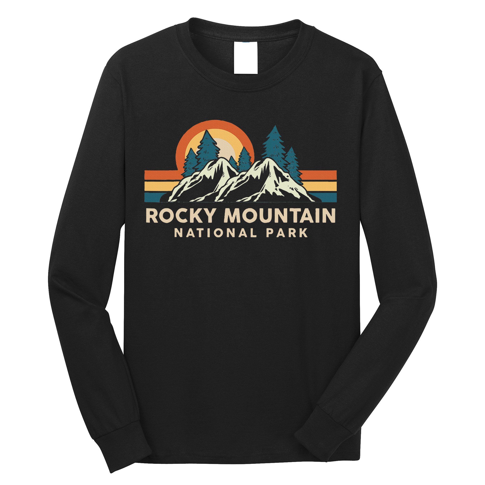 Rocky Mountain National Park Colorado Hiking Souvenir Retro Long Sleeve Shirt
