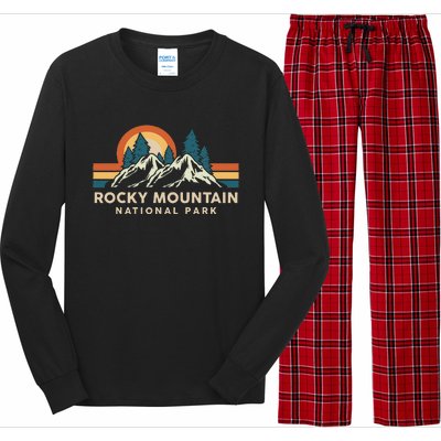 Rocky Mountain National Park Colorado Hiking Souvenir Retro Long Sleeve Pajama Set