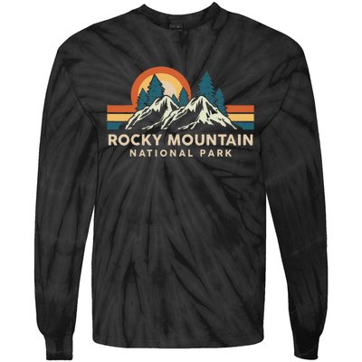 Rocky Mountain National Park Colorado Hiking Souvenir Retro Tie-Dye Long Sleeve Shirt