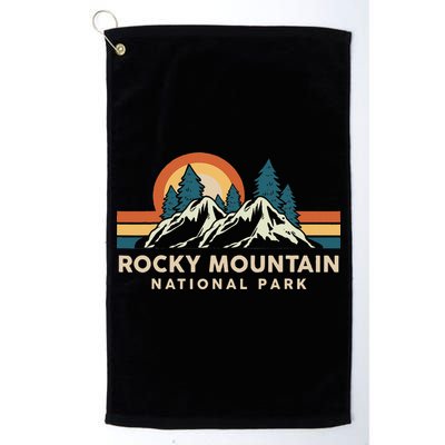 Rocky Mountain National Park Colorado Hiking Souvenir Retro Golf Towel
