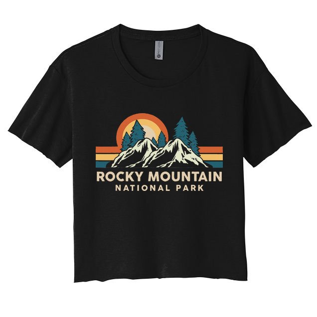 Rocky Mountain National Park Colorado Hiking Souvenir Retro Crop Top