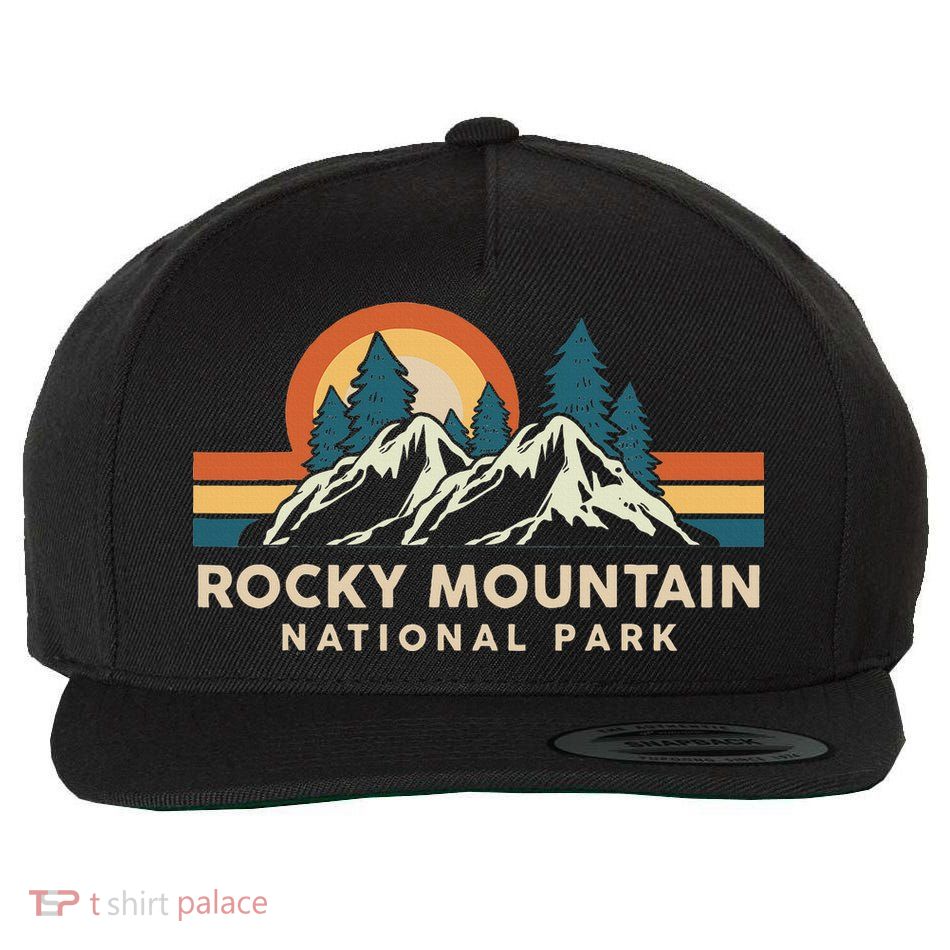 Rocky Mountain National Park Colorado Hiking Souvenir Retro Wool Snapback Cap