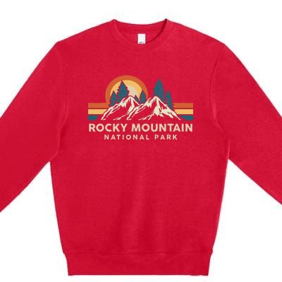 Rocky Mountain National Park Colorado Hiking Souvenir Retro Premium Crewneck Sweatshirt