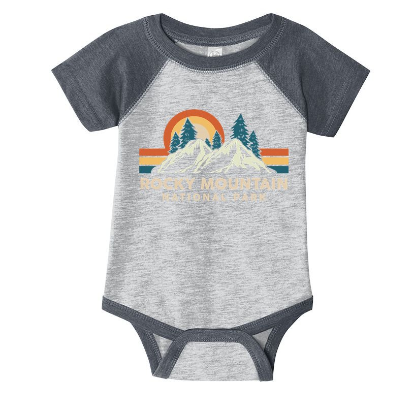 Rocky Mountain National Park Colorado Hiking Souvenir Retro Infant Baby Jersey Bodysuit