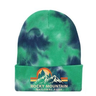 Rocky Mountain National Park Colorado Hiking Souvenir Retro Tie Dye 12in Knit Beanie