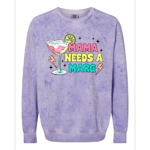 Retro Mama Needs A Marg Margarita Colorblast Crewneck Sweatshirt