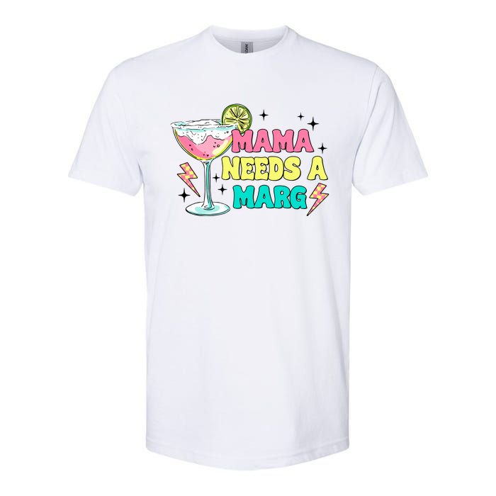 Retro Mama Needs A Marg Margarita Softstyle CVC T-Shirt